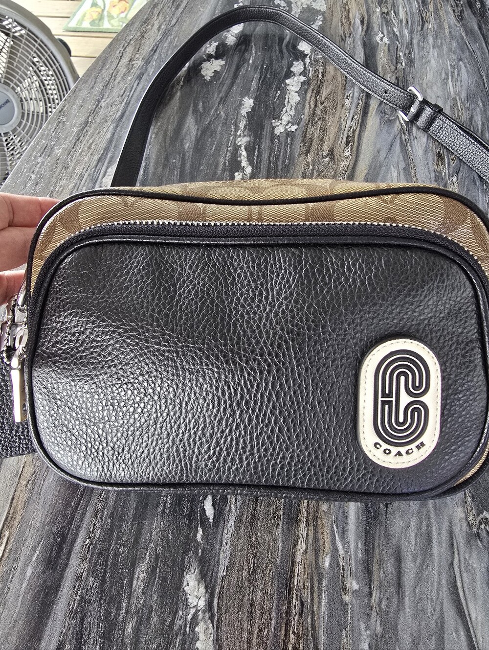Coach EUC Signature Coated Canvas & Leather Crossbody No.1695 Tan/Brown 9.25x6 - Picture 11 of 12